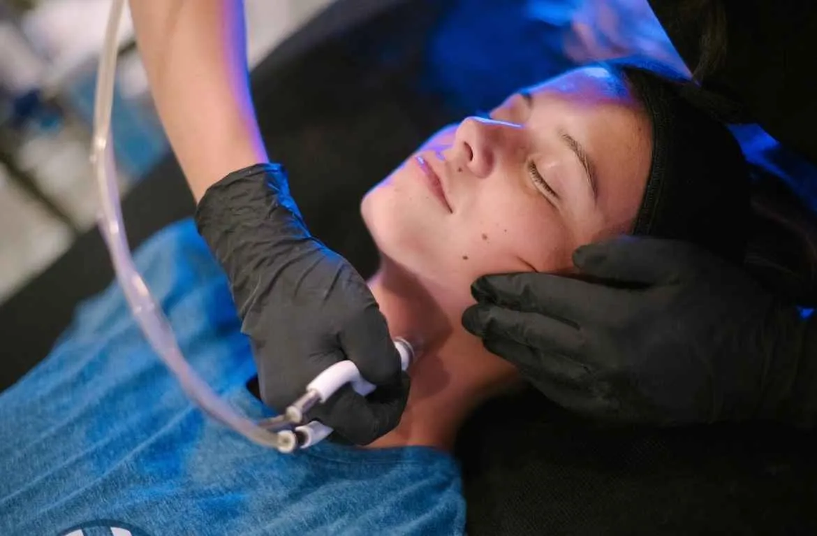 Diamond facial Treatment performed on neck area | Arabella Medical Aesthetics | Knoxville, TX